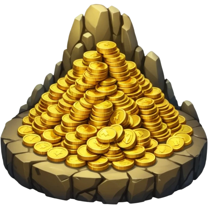 Dragon Hoard pile of gold without the dragon like in the movies so many gold were dragon sleep but dragon just went out  cold coins full in a cave  emoji