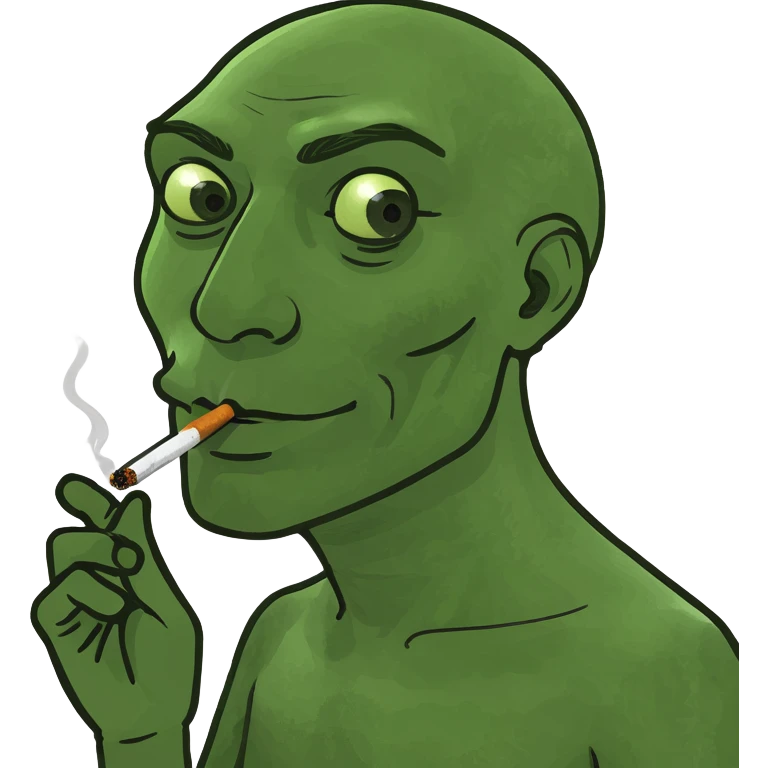 A man smoking a joint emoji