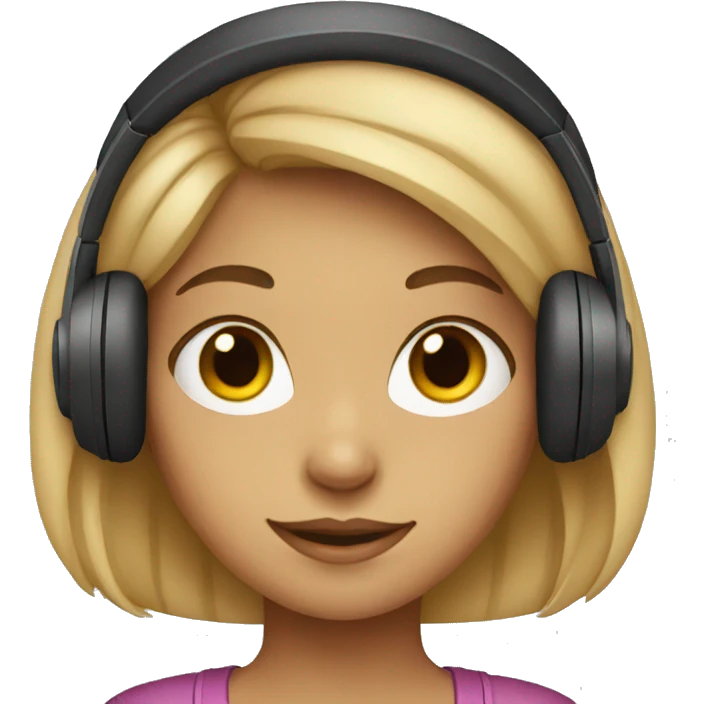 Girl with headphones  emoji