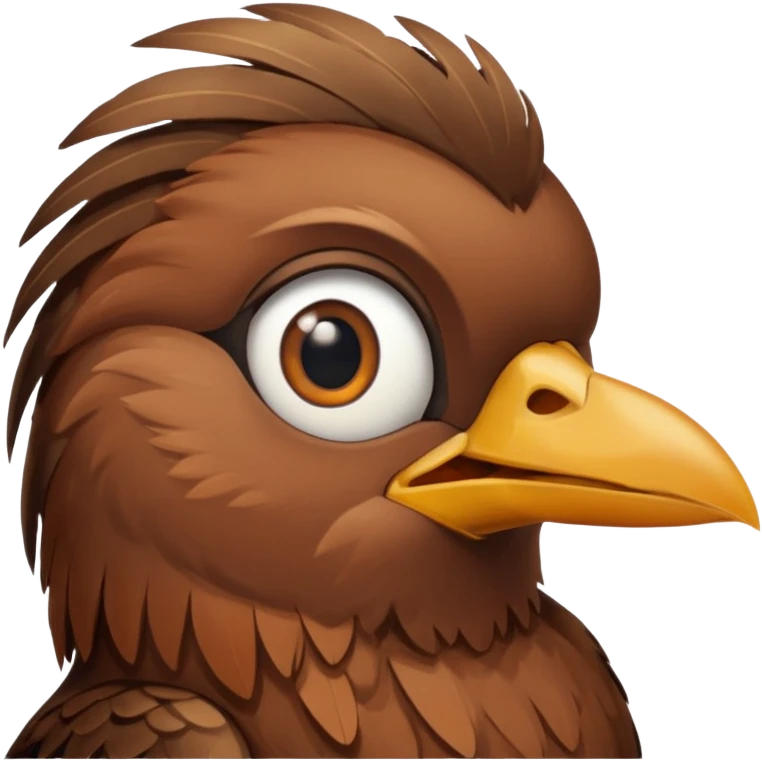 talking bird brown emoji
