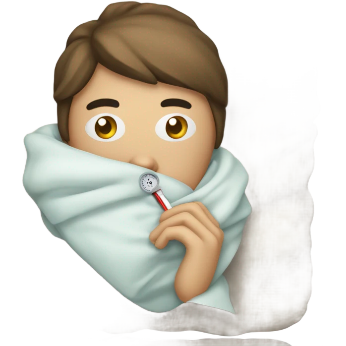 Person sick with flu emoji