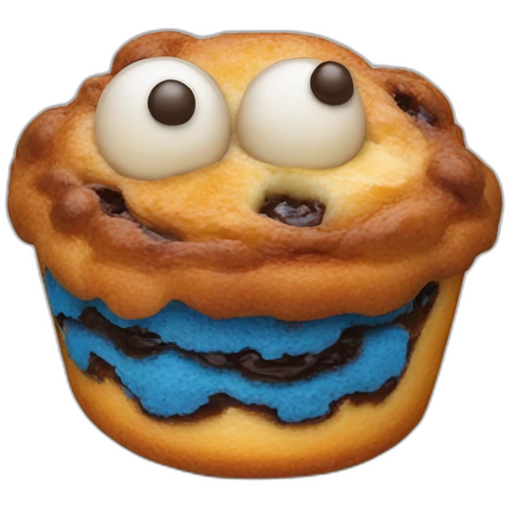 Cookie monster earing pastel de nata emoji