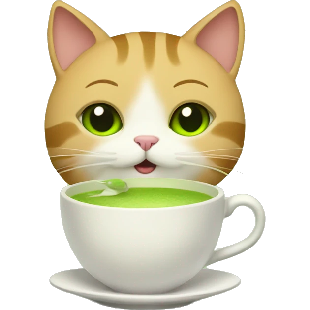 Cat with a cup of matcha  emoji