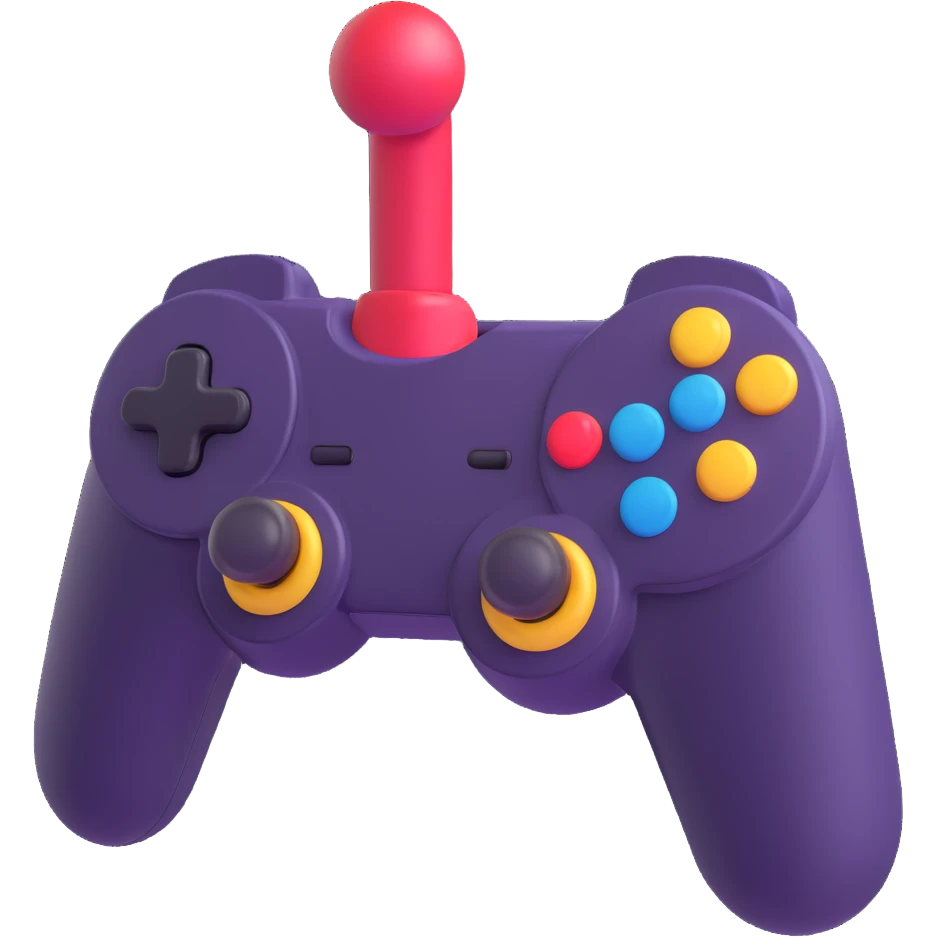 joystick, 3D emoji style, soft shading, lively and expressive, suitable for app icon emoji