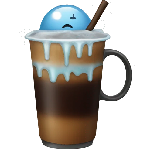 Ice inside of a coffee  emoji