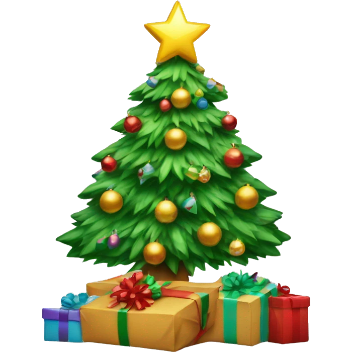 christmas tree with presents at the bottom  emoji
