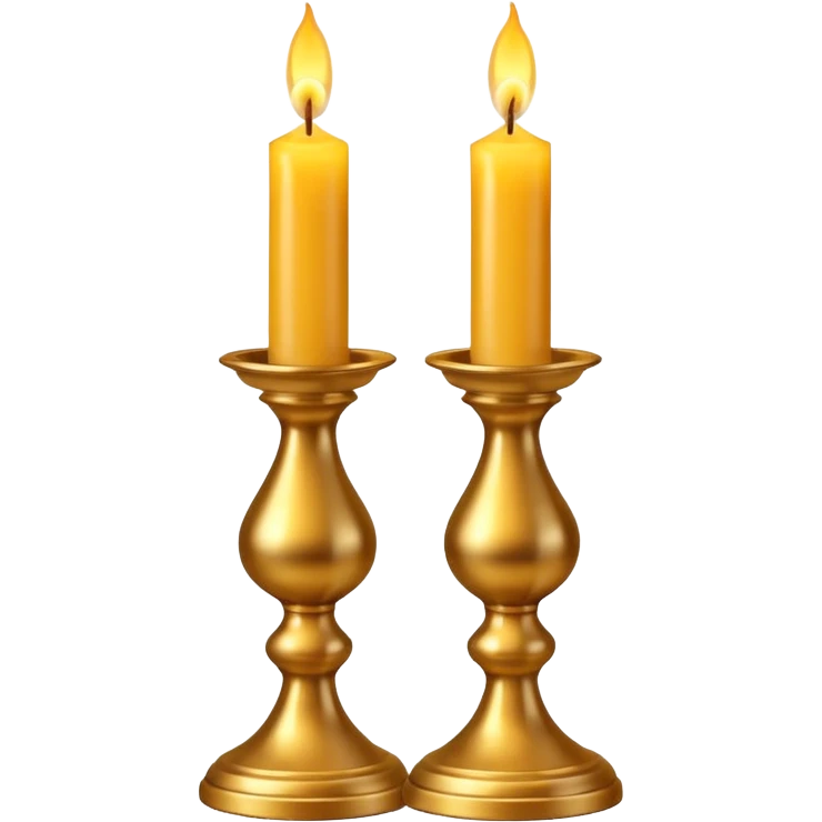 Shabbat two candles in candlesticks emoji