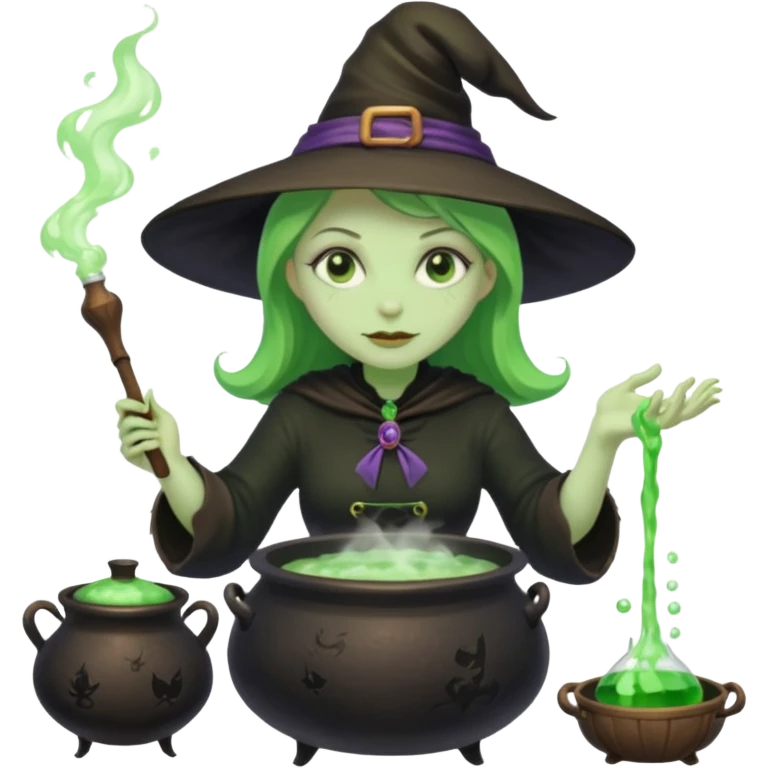 green witch cooking potion emoji