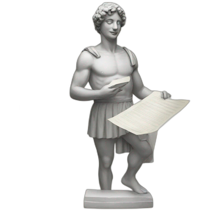 statue holding papers italy emoji