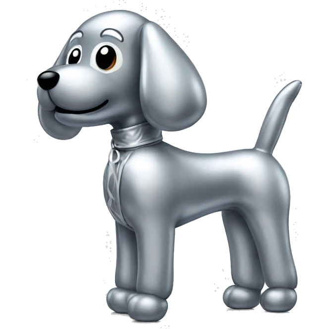 shinny silver balloon dog emoji