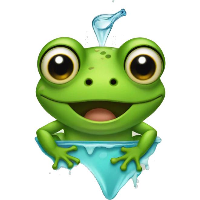 Frog with watering eyes emoji