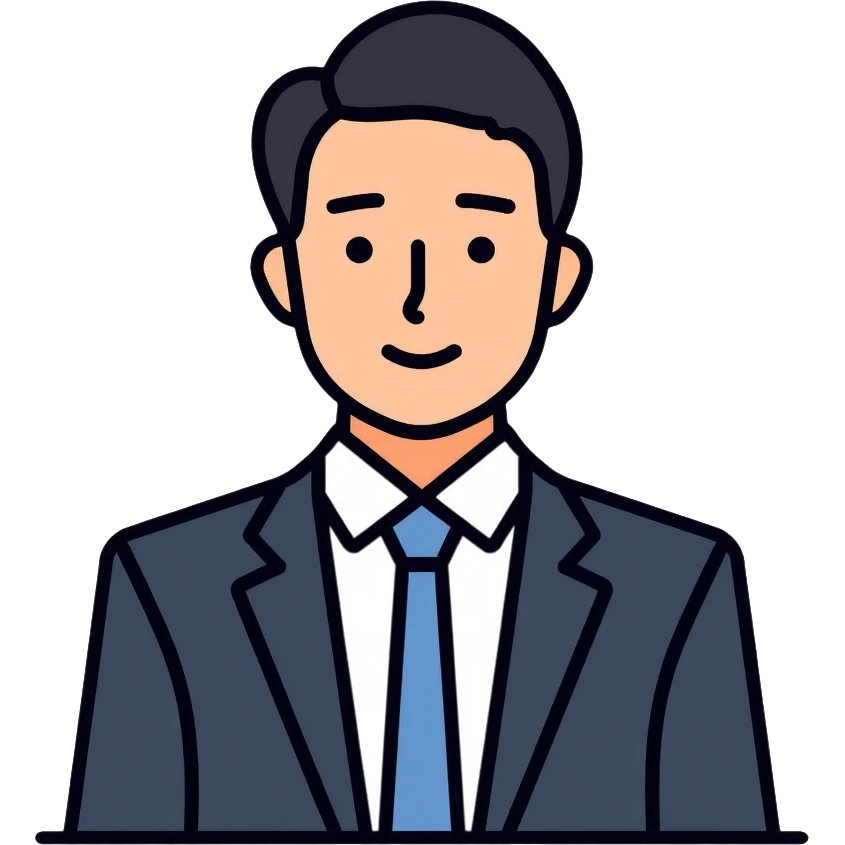 Asian businessman in suit, professional persona emoji