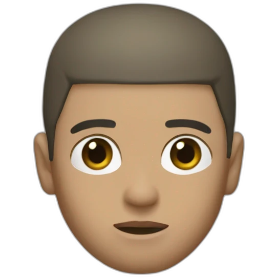 Eminem dark hair buzz cut, rap god, leather jacket  emoji