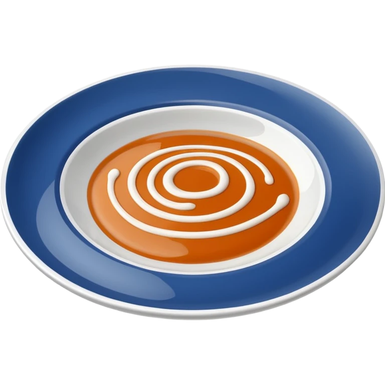 Minimal icon of a white plate with a thin, Michelin-style sauce drizzle forming a clear, distinct C shape in accent color #FF3D00. emoji