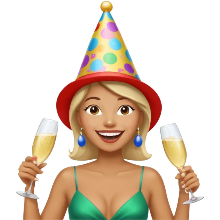 confident strong lean woman laughing with other people around her emoji