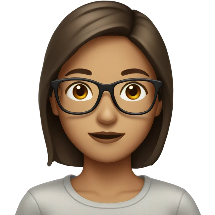 Girl with glasses and brown hair emoji