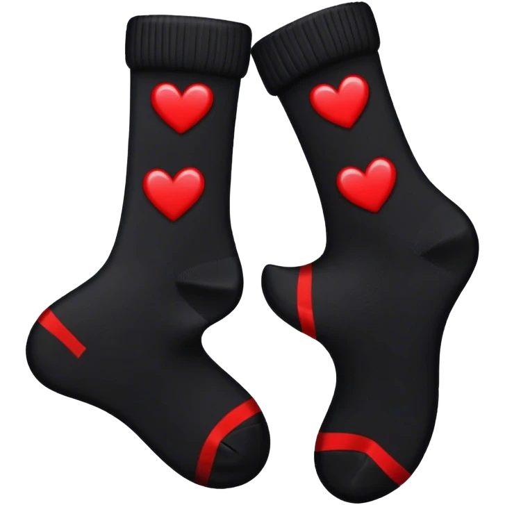 black socks with hearts emoji