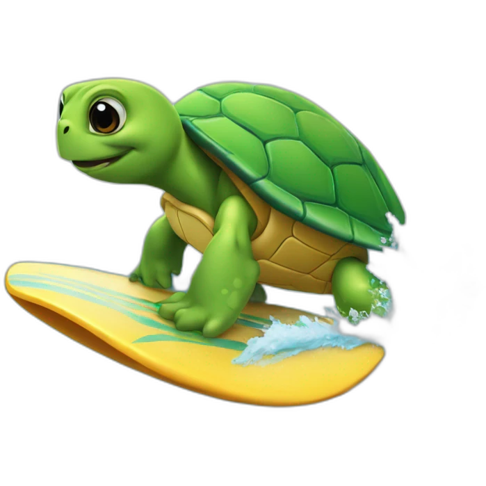 Tortue qui surf emoji