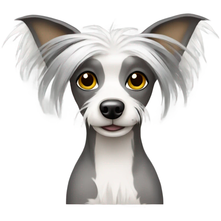 Chinese crested dog wearing a tshirt  emoji