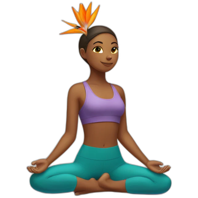Yoga girl bird of paradise emoji