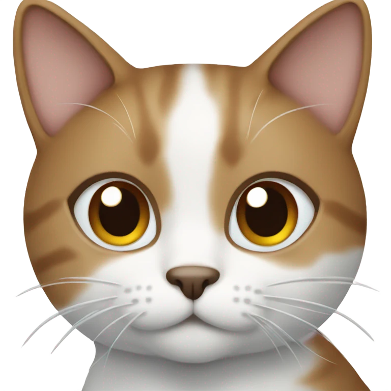 white and brown cat emoji