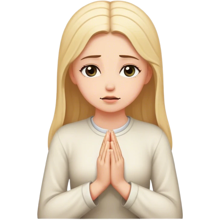 Chica blanca orando  emoji