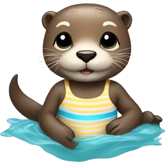 Otter with bathing suit emoji