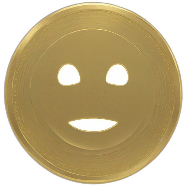gold coin 3d blank no face emoji