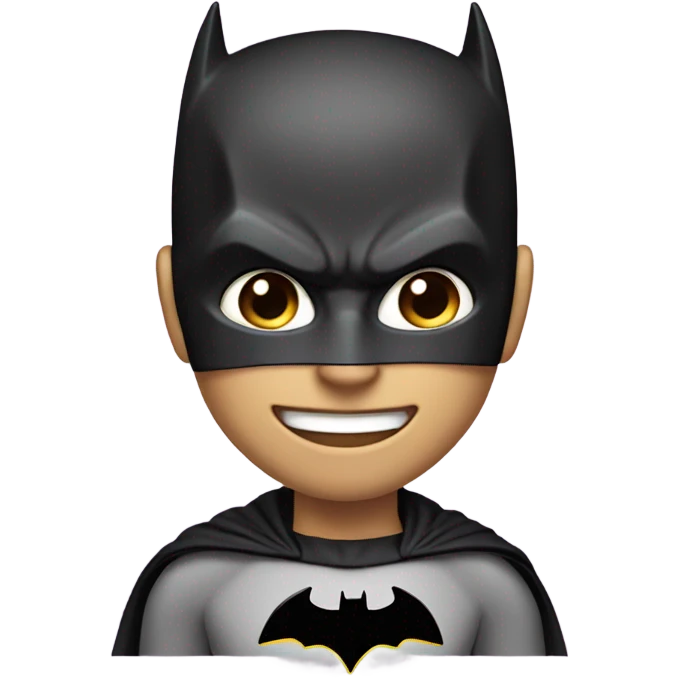 An emoji with the face of my Batman and Super Super  emoji