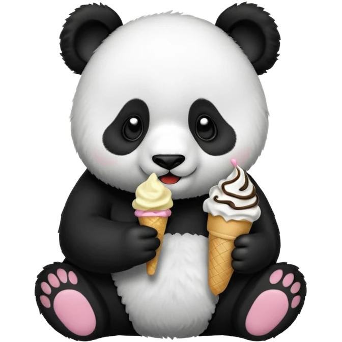 Panda eating ice cream emoji