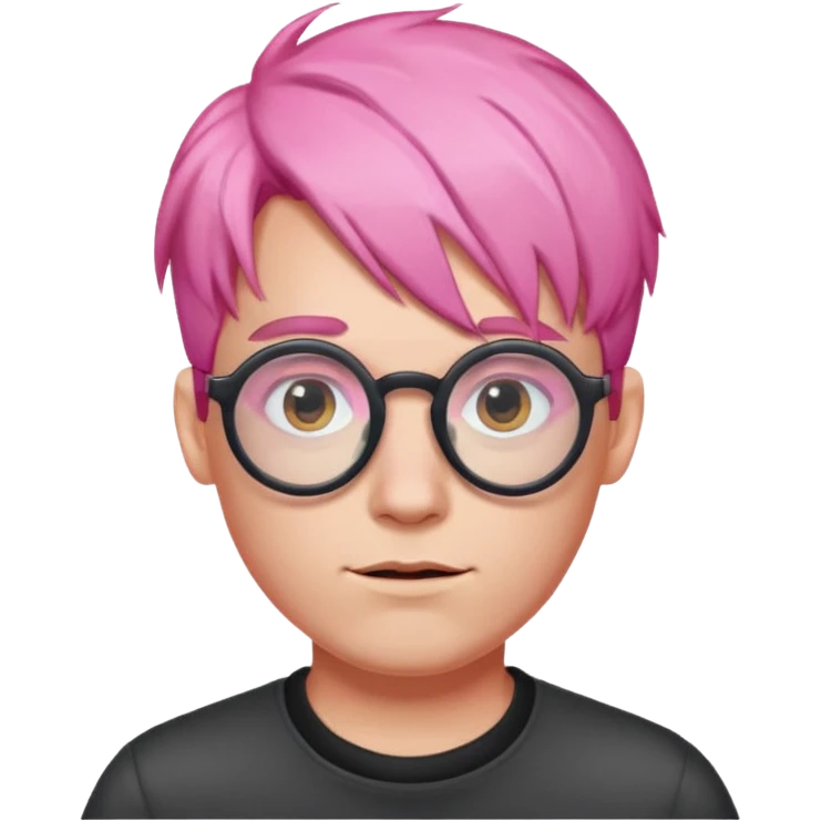pink haired guy with cool  big spectacles emoji