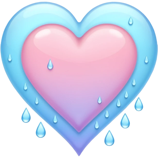 pastel heart with a gentle raindrop border emoji
