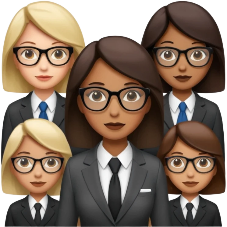 women in suits wearing glasses emoji