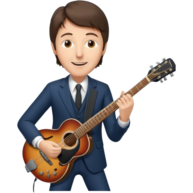 Paul McCartney playing guitar suit emoji