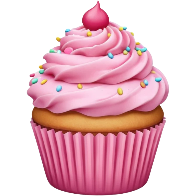 Cupcake with pink icing emoji