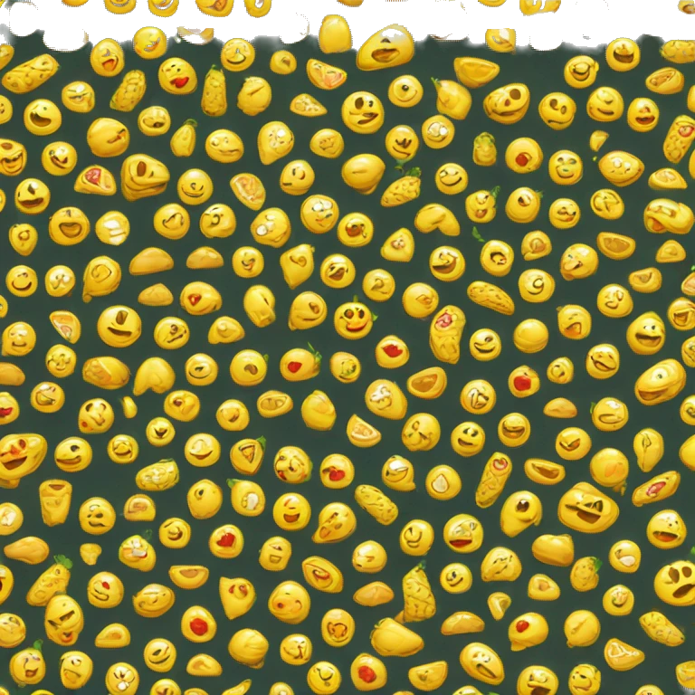Emoji jaune qui mange de la nourriture  emoji