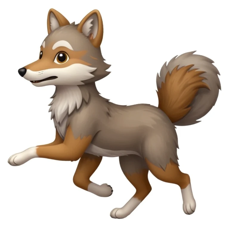 Cartoon like Coywolf running  emoji