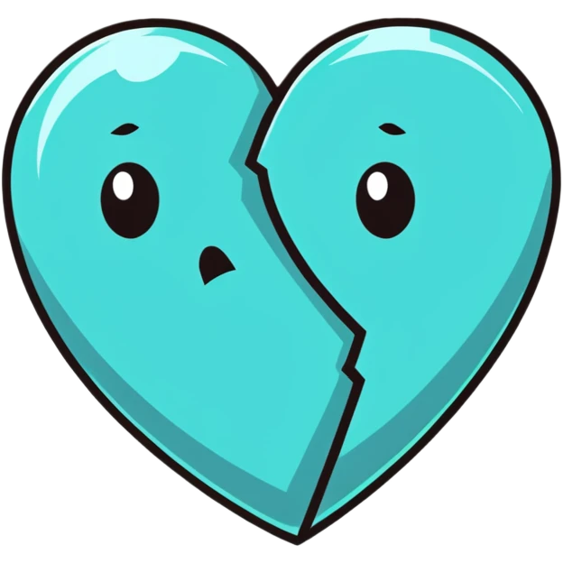 sad broken heart with tears emoji
