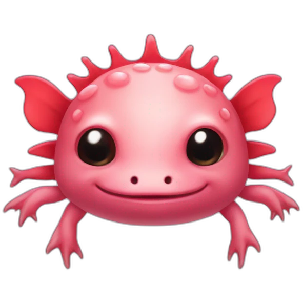 red cute axolotl face emoji