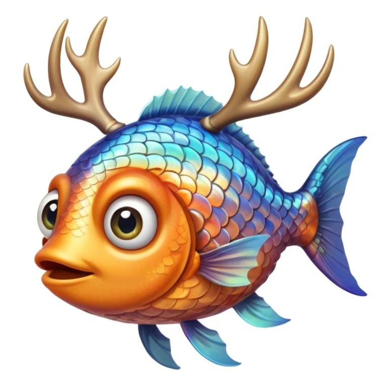 Fish that has hands that are antlers  emoji