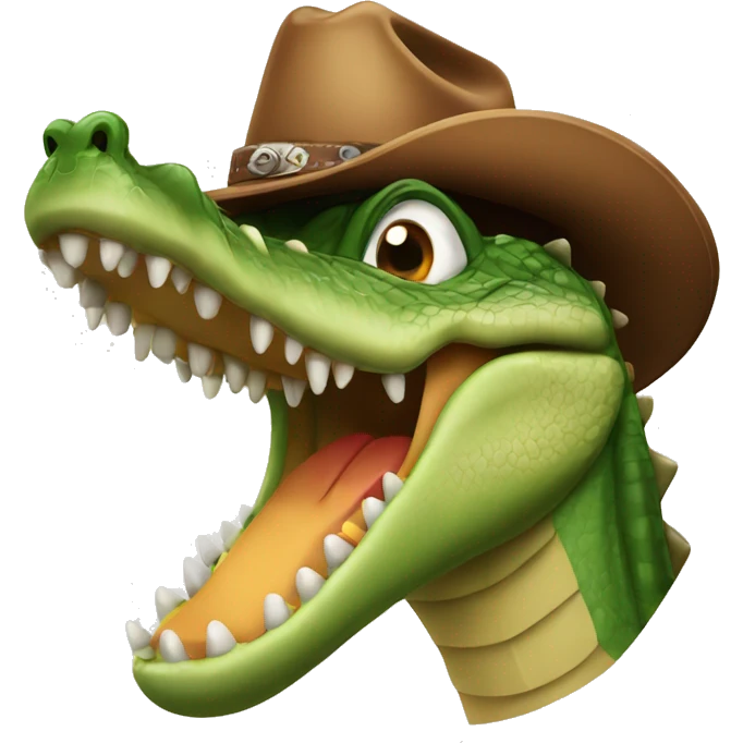 crocodile with cowboy hat emoji