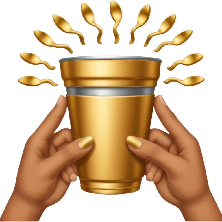 many hands hold the cup

 emoji