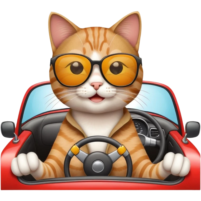 cat driving a car emoji