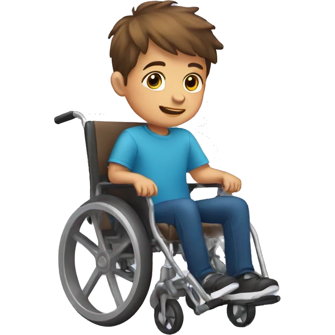 Kid boy in a wheel chair emoji