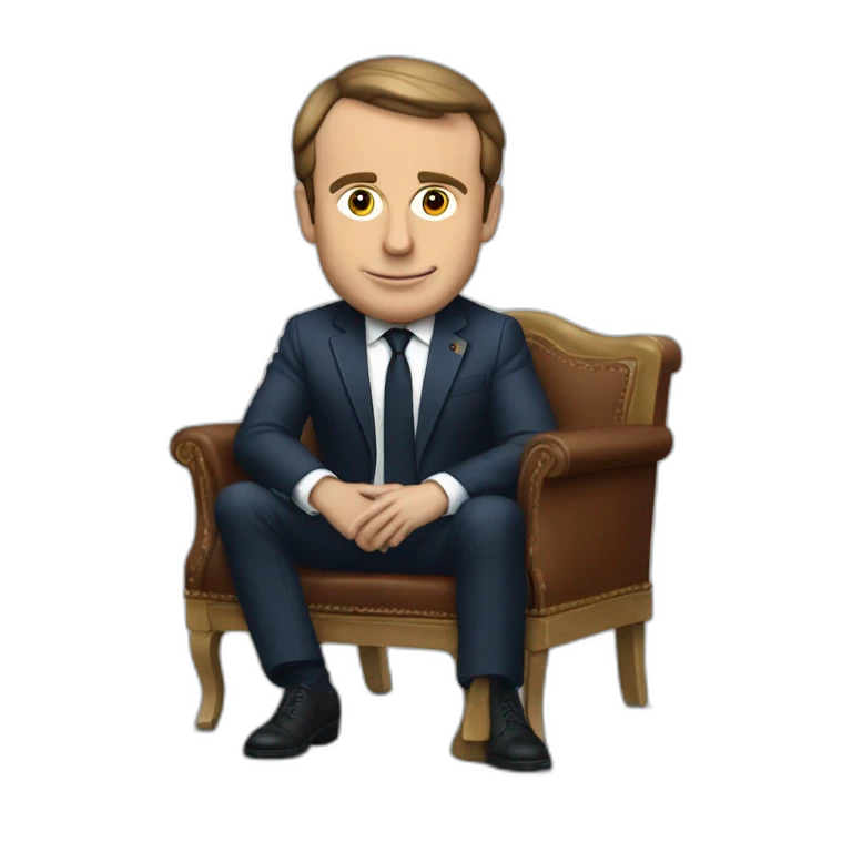Macron assis sur un sanglier emoji