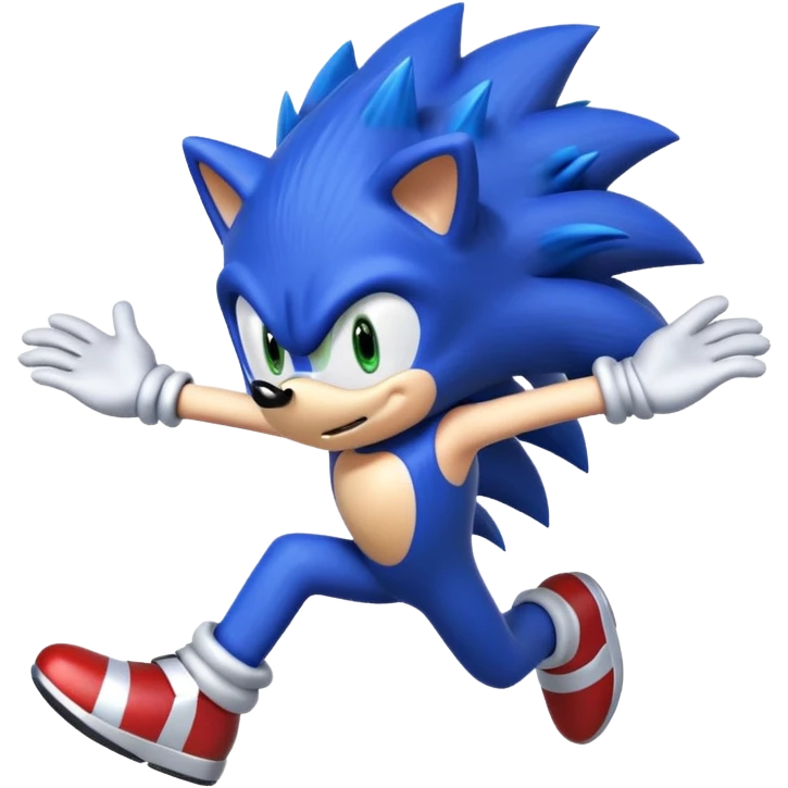 Sonic the Hedgehog jumping in the air emoji