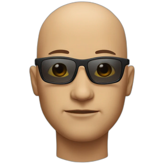Bald Men with a serious face and sunglasses on emoji