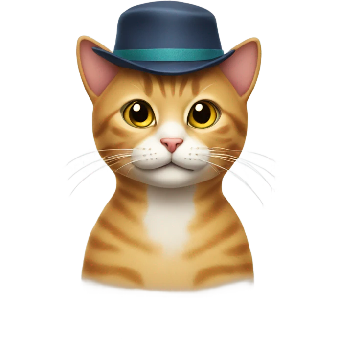 Cat wearing a hat emoji