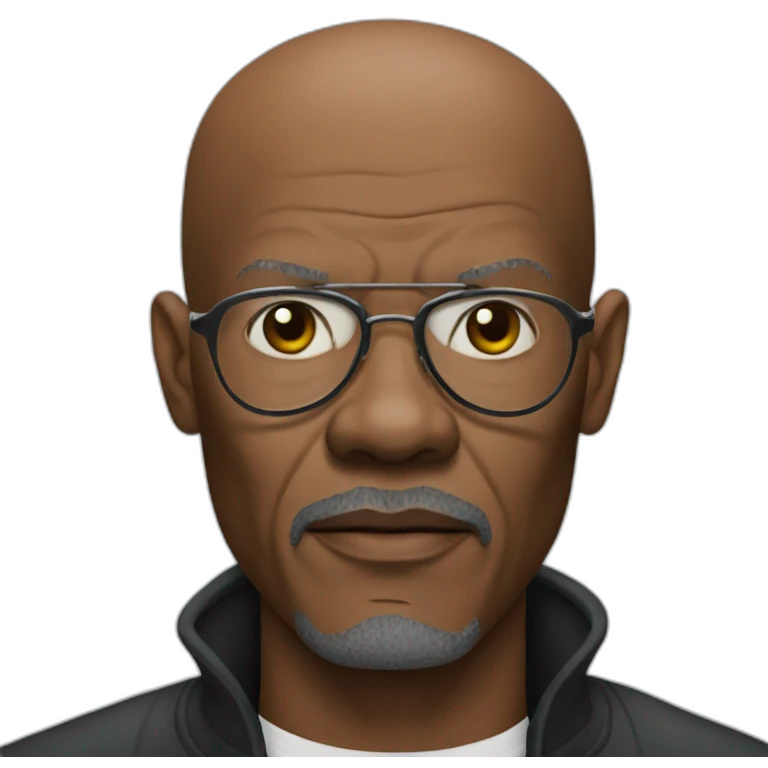 bald samuel l jackson serious from movie "shaft" emoji