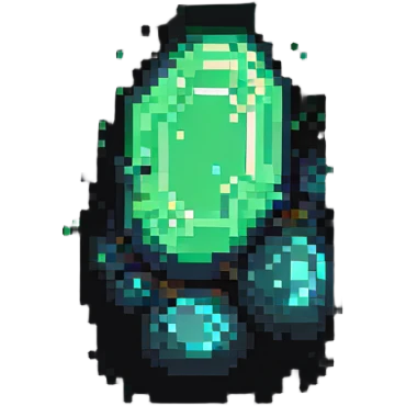 The heart of Te Fiti glowing green stone emoji